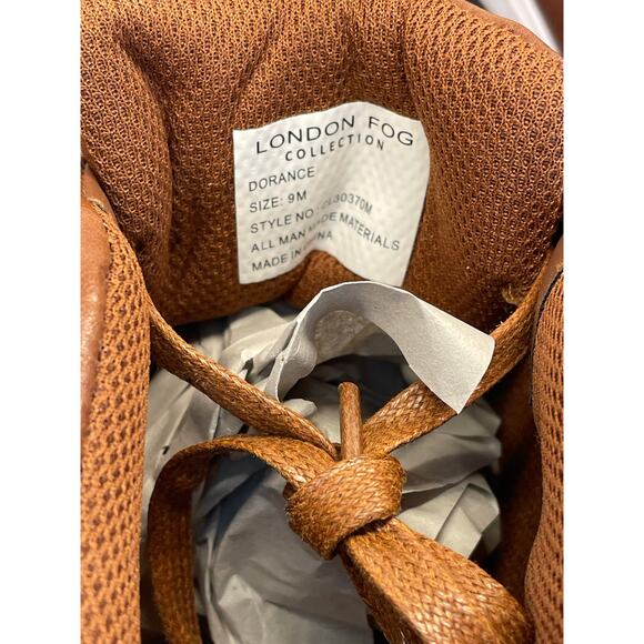 London Fog LFM-Dorance Cognac Brown Memory Foam Sneakers 9M New w/Box - Picture 7 of 11